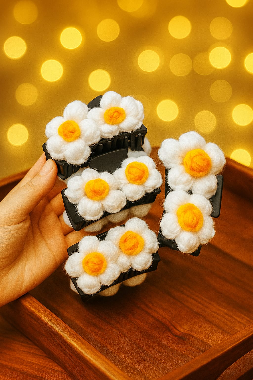 Daisy Crochet Hair Claws, Pack of 1