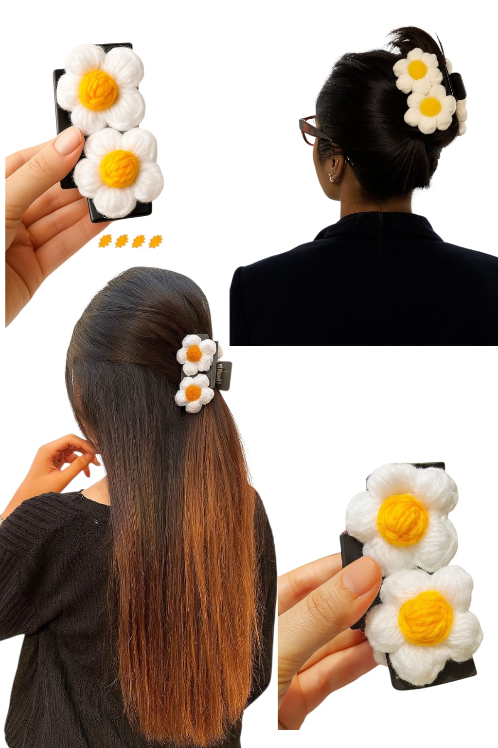 Daisy Crochet Hair Claws, Pack of 1