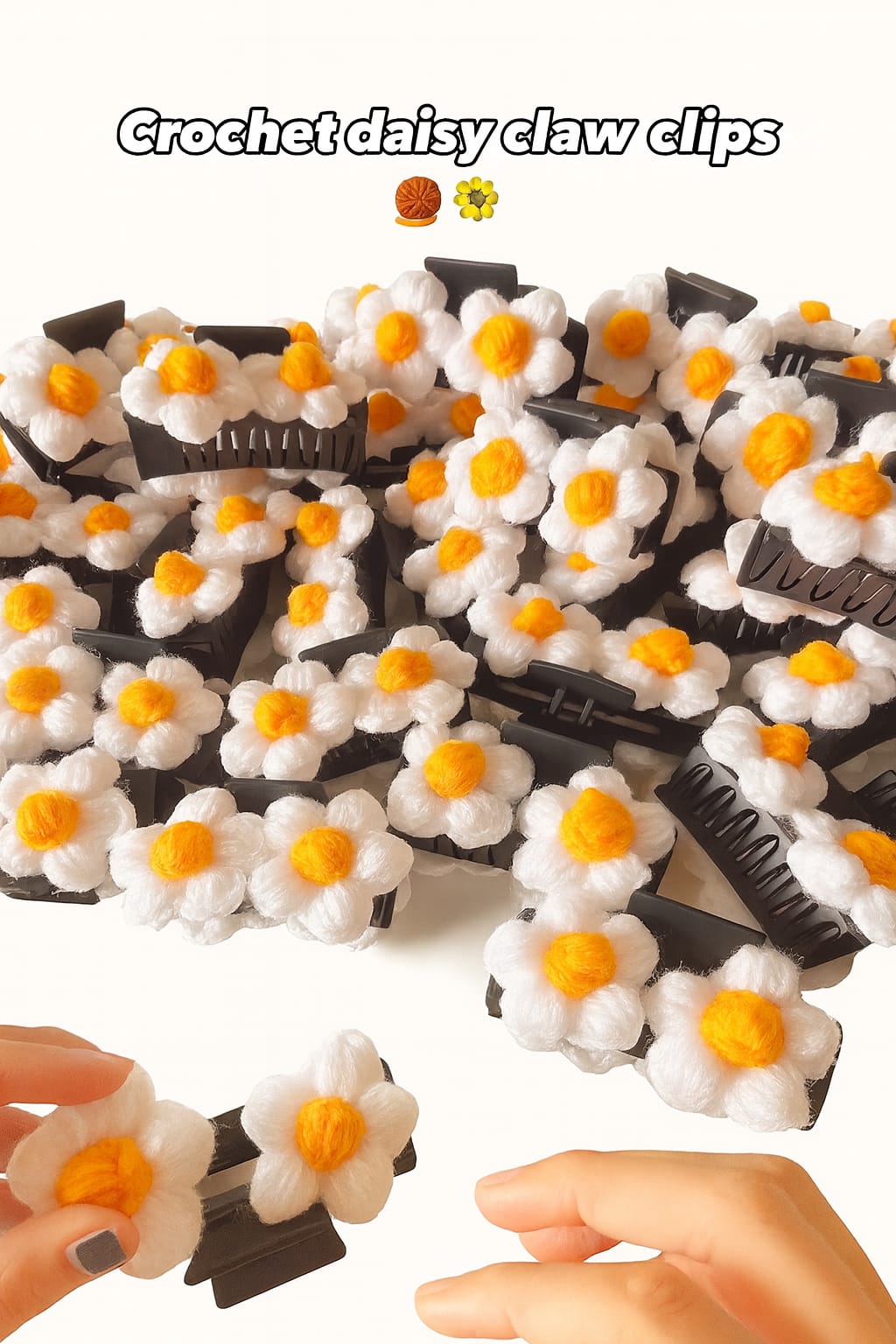 Daisy Crochet Hair Claws, Pack of 1