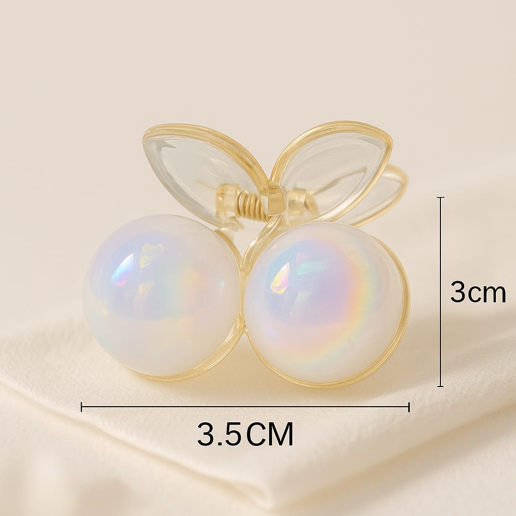 Premium pearl effect hair clutch pack of 3
