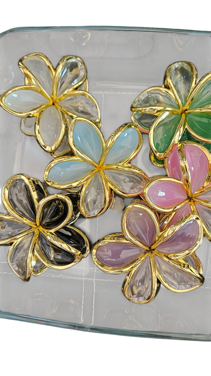 Big Size Flower Shape Hair Claws Set of 2