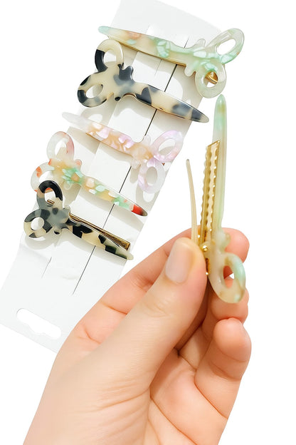 Resin Scissor Shaped Hair Clips pack of 3