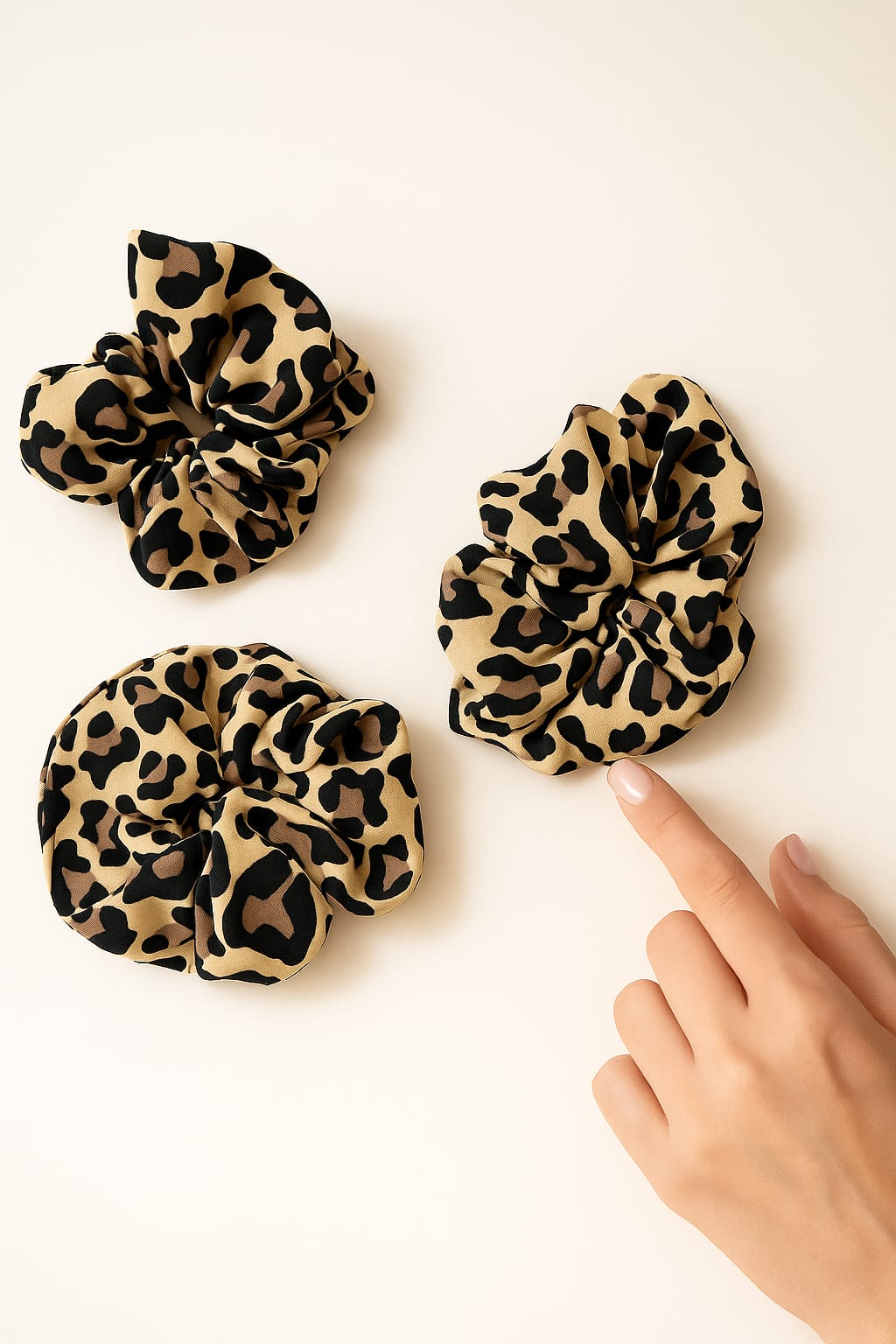Leopard Print hair scrunchies set pack of 3