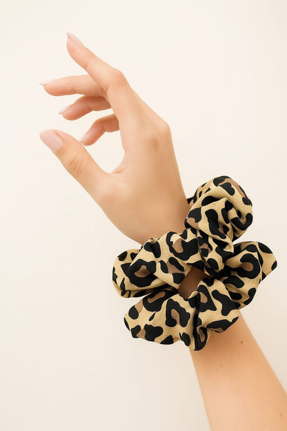 Leopard Print hair scrunchies set pack of 3