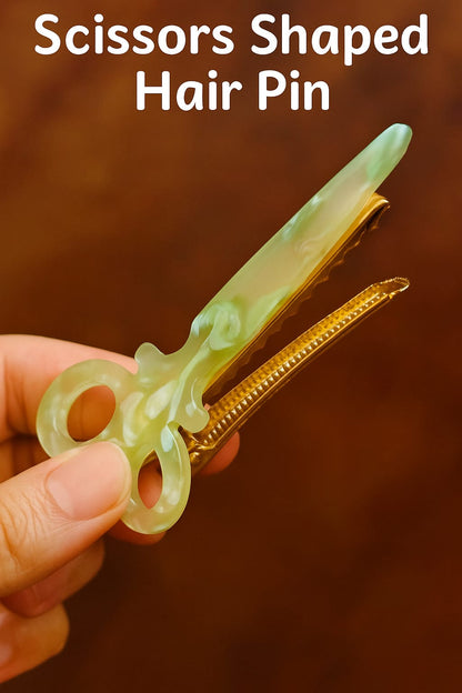 Resin Scissor Shaped Hair Clips pack of 3
