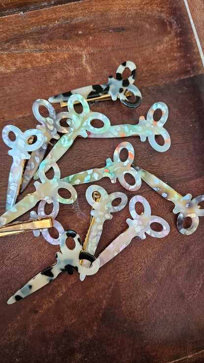 Resin Scissor Shaped Hair Clips pack of 3