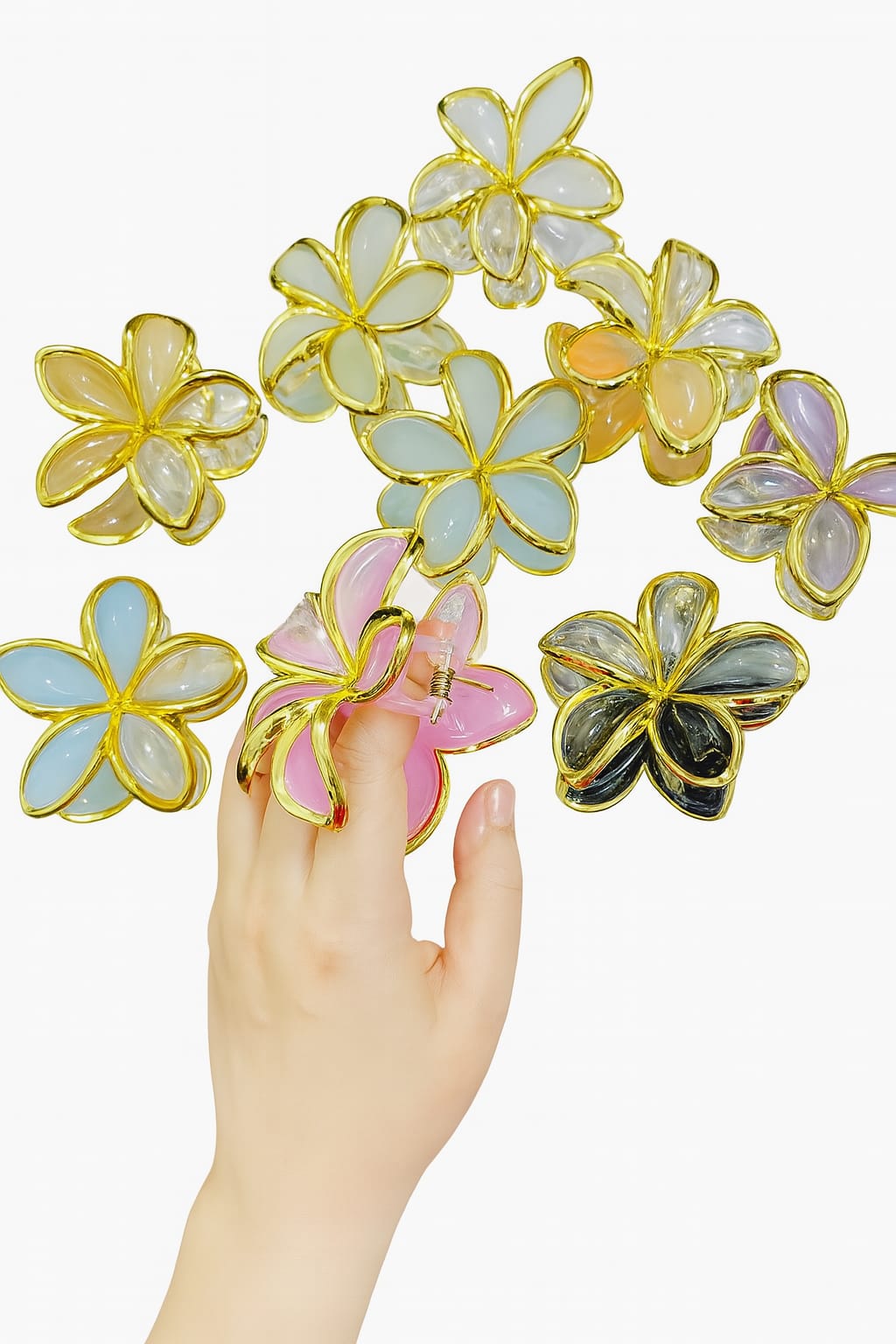 Big Size Flower Shape Hair Claws Set of 2