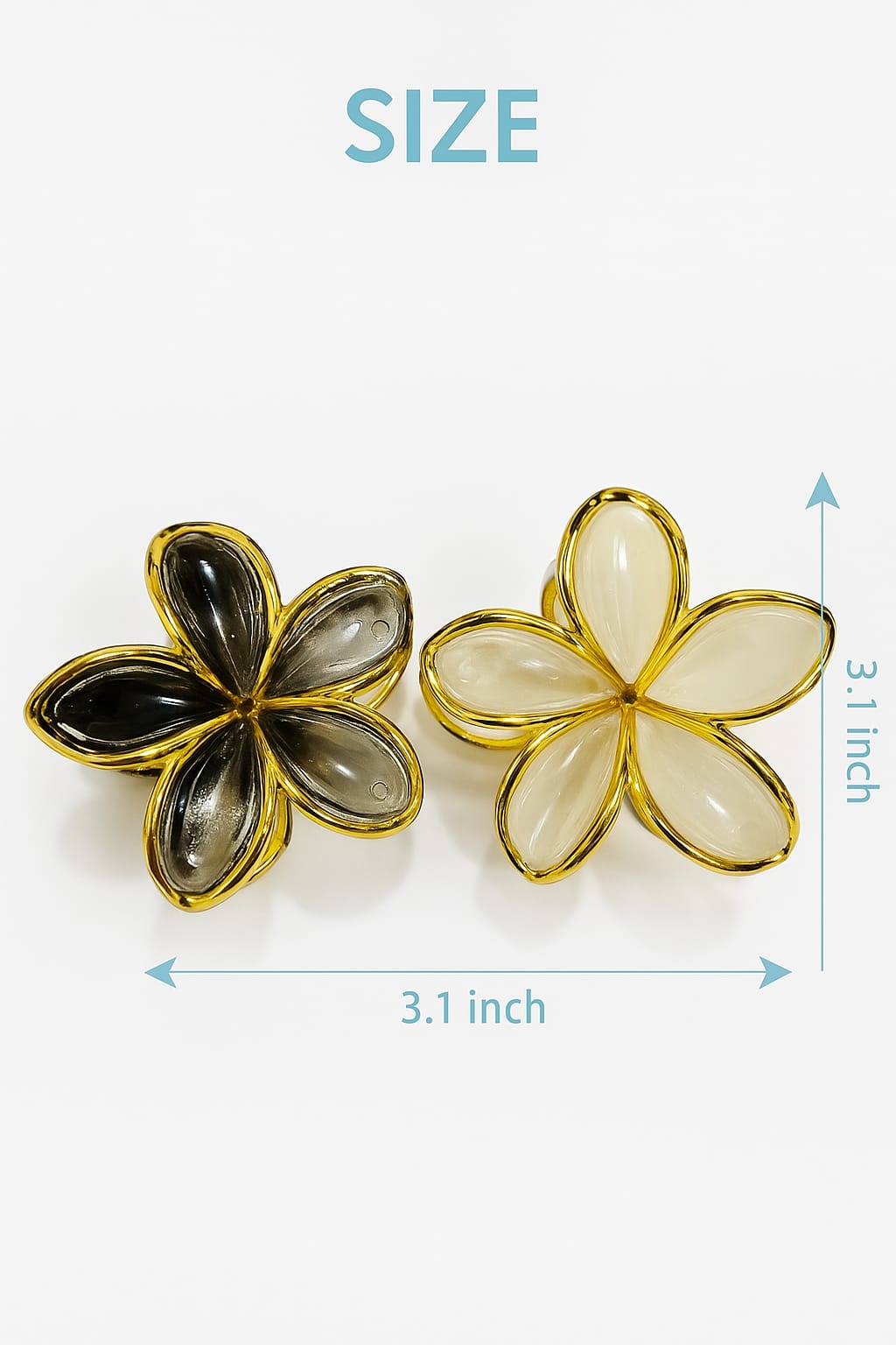 Big Size Flower Shape Hair Claws Set of 2