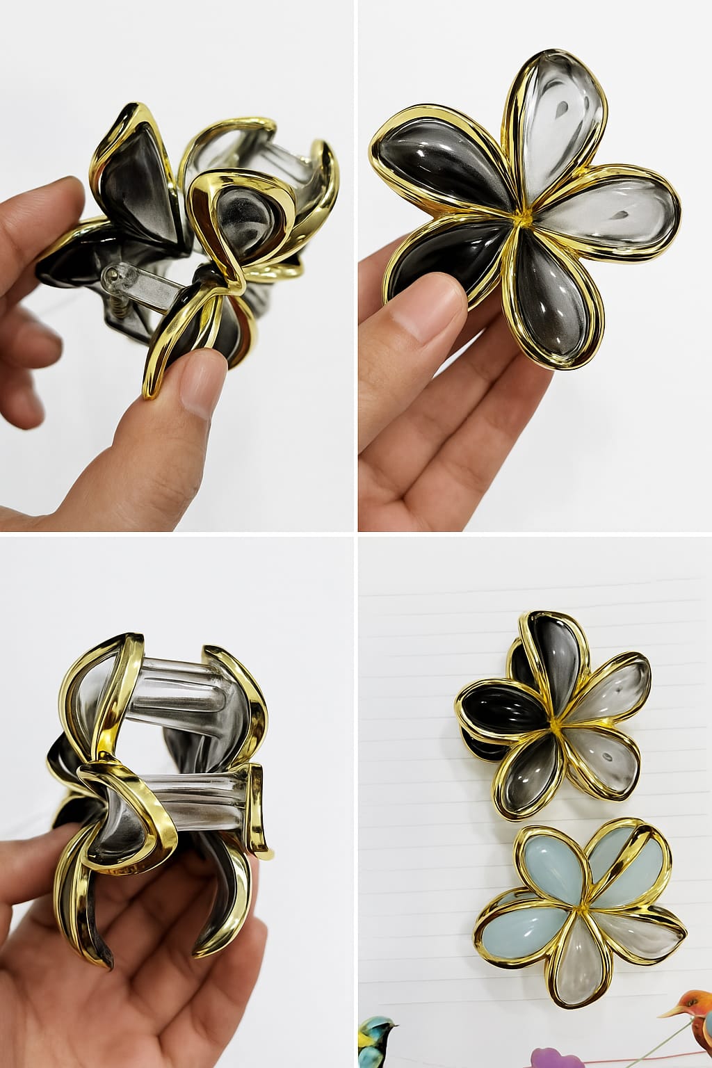 Big Size Flower Shape Hair Claws Set of 2