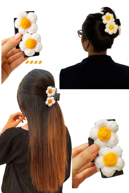 Daisy Crochet Hair Claws, Pack of 1