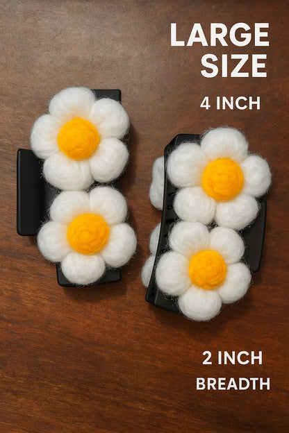 Daisy Crochet Hair Claws, Pack of 1