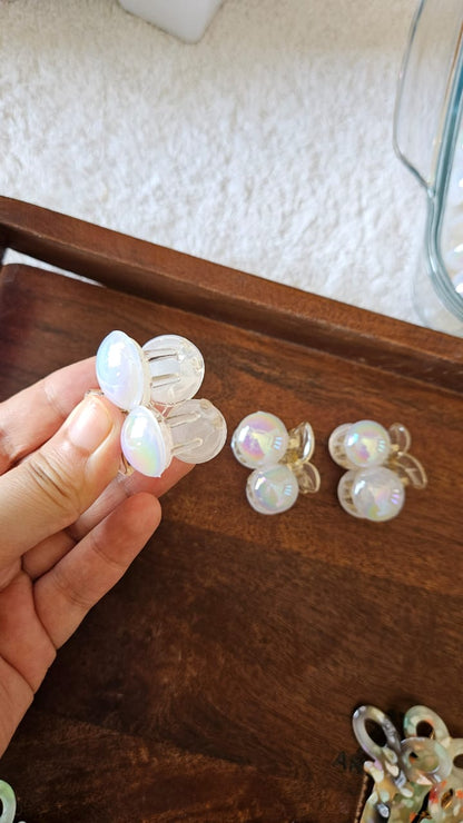 Premium pearl effect hair clutch pack of 3