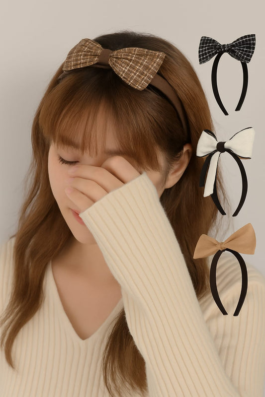 Bow hair hairbands set, Pack of 2