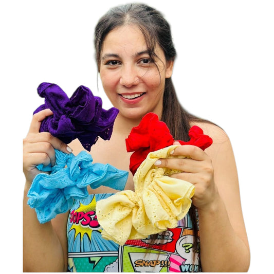 Oversized Hair scrunchies  Set of 5