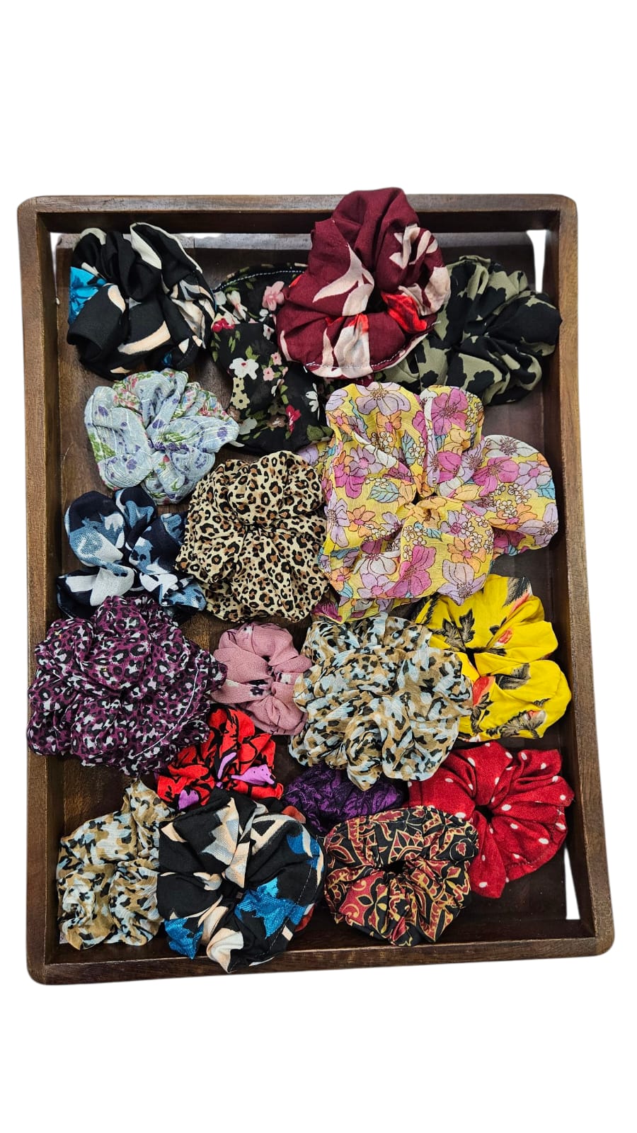 Scrunchies set 12 piece  Floral and leopard print  Multi colour