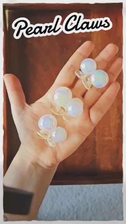 Premium pearl effect hair clutch pack of 3