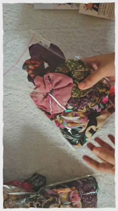 Scrunchies set 12 piece  Floral and leopard print  Multi colour