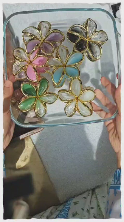 Big Size Flower Shape Hair Claws Set of 2